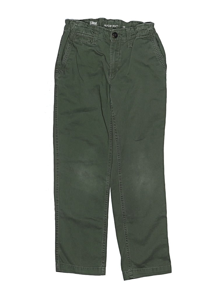 Pre-owned Lands' End Kids'  Cargo Pants In Green