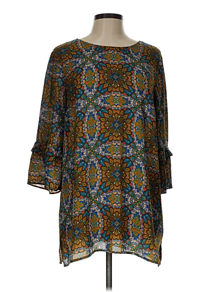 Pre-owned Dr2 3/4 Sleeve Blouse In Teal