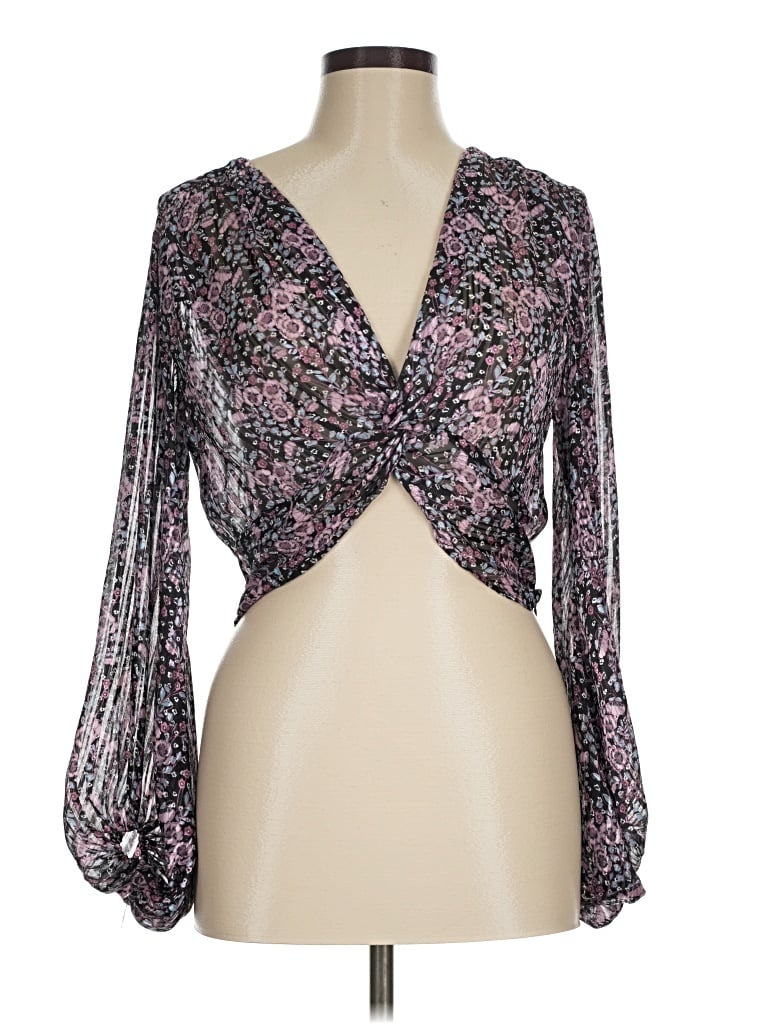 Pre-owned Zara 3/4 Sleeve Blouse In Purple