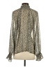 Dress Forum 100% Polyester Animal Print Ivory Long Sleeve Blouse Size S - photo 2
