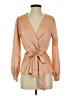 Haute Monde 100% Polyester Tan Long Sleeve Blouse Size S - photo 1