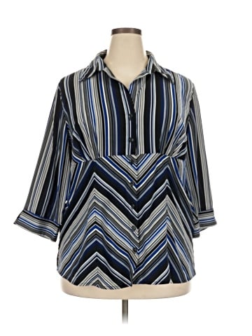 Blue Diamond Plus 3/4 Sleeve Blouse (view 1)