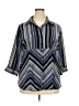 Blue Diamond Plus Chevron-herringbone Blue 3/4 Sleeve Blouse Size 20 - photo 1