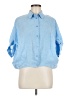 Zara Blue 3/4 Sleeve Button-Down Shirt Size S - photo 1