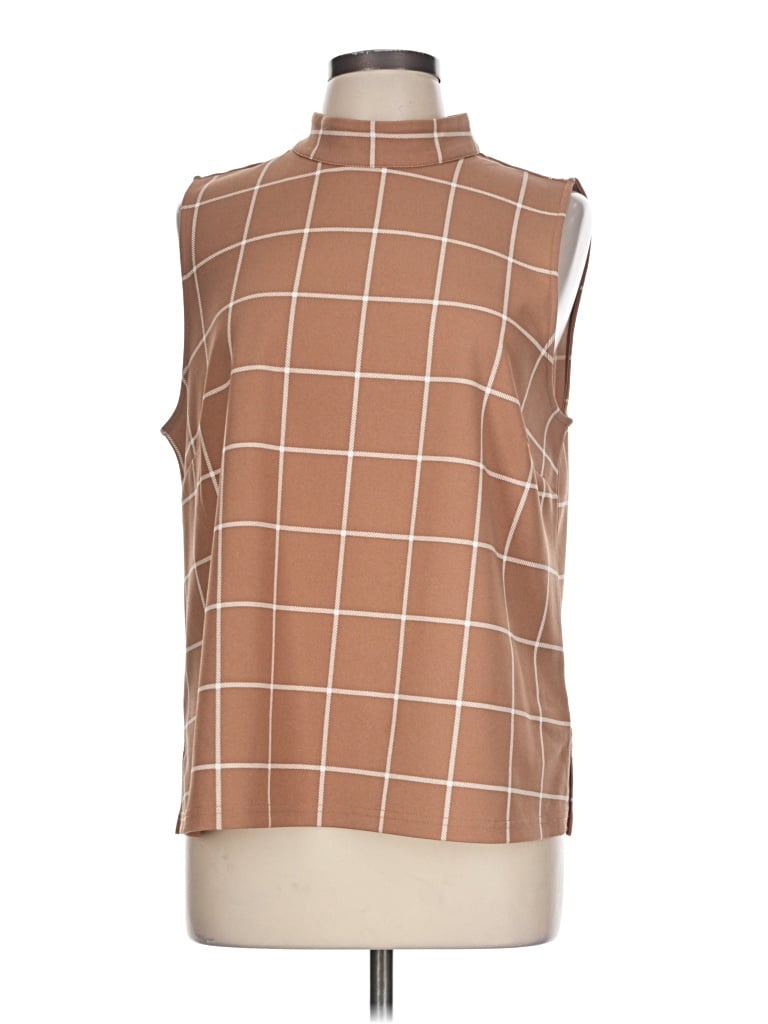 Pre-owned Assorted Brands Sleeveless Blouse In Brown