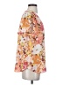 NYDJ 100% Recycled Polyester Floral Orange Short Sleeve Blouse Size S - photo 4