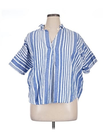 Madewell Courier Button-Back Shirt in Hinsdale Stripe (view 1)