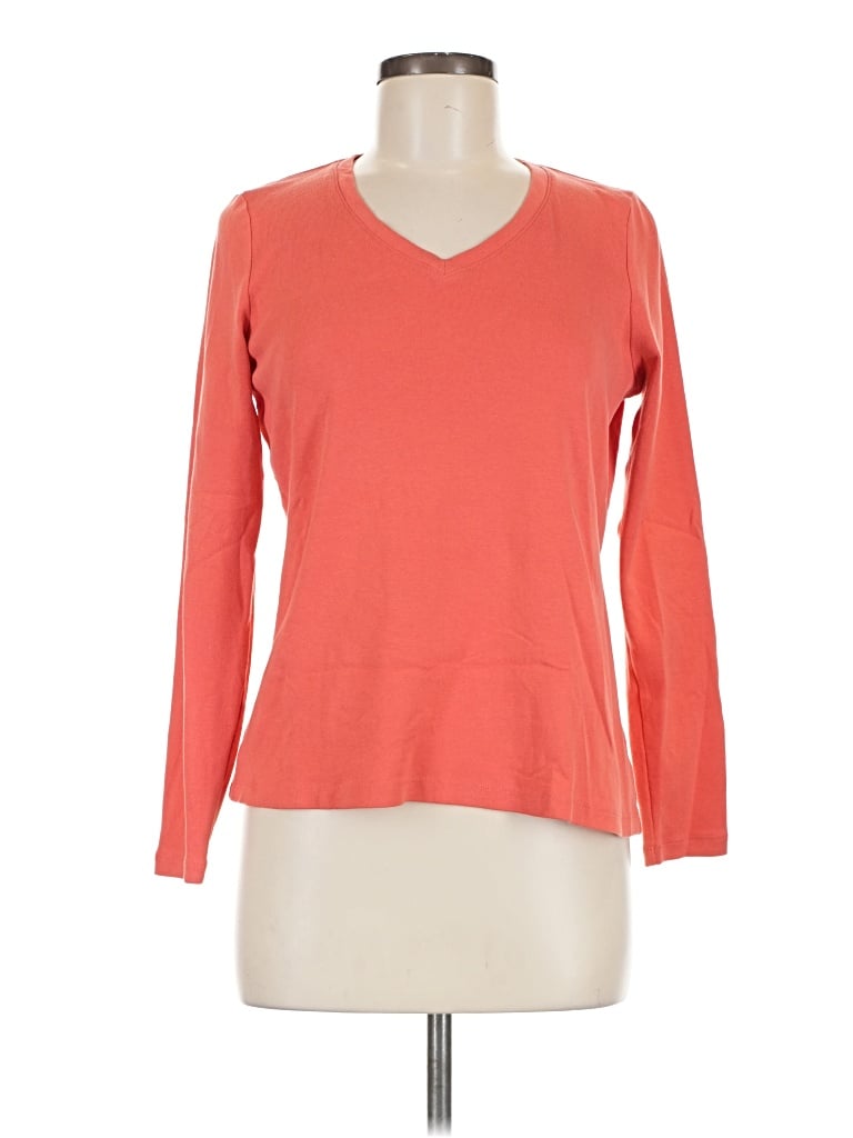 Pre-owned St. John's Bay Long Sleeve T-shirt In Orange