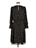 Ann Taylor 100% Polyester Animal Print Black Casual Dress Size 8 - photo 2