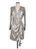 Skies Are Blue Metallic Silver Cocktail Dress Size M - photo 1