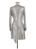 Skies Are Blue Metallic Silver Cocktail Dress Size M - photo 2