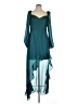 FLORET STUDIOS 100% Polyester Solid Teal Cocktail Dress Size L - photo 1