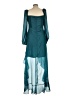 FLORET STUDIOS 100% Polyester Solid Teal Cocktail Dress Size L - photo 2