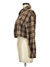 Shein Plaid Brown Long Sleeve Button-Down Shirt Size 6 - photo 5