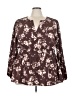 Torrid 100% Polyester Brown Long Sleeve Blouse Size 3X Plus (3) - photo 1