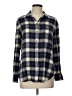 Theory Plaid Blue Long Sleeve Button-Down Shirt Size L - photo 1