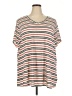 Lucky Brand Stripes Tan Short Sleeve Top Size 3X - photo 1
