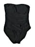 DKNY Solid Black One Piece Swimsuit Size L - photo 1