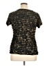 DressBarn 100% Polyester Metallic Black Short Sleeve Top Size XL - photo 2