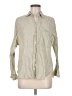 Stradivarius Stripes Ivory Long Sleeve Button-Down Shirt Size M - photo 1