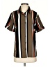 Unbranded Stripes Brown Black Short Sleeve Blouse Size S - photo 1