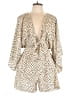 Flawless 100% Polyester Polka Dots Ivory Romper Size L - photo 1