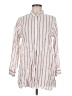 Garnet Hill Stripes Ivory 3/4 Sleeve Button-Down Shirt Size M (petite) - photo 1