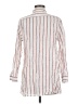 Garnet Hill Stripes Ivory 3/4 Sleeve Button-Down Shirt Size M (petite) - photo 2
