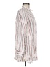 Garnet Hill Stripes Ivory 3/4 Sleeve Button-Down Shirt Size M (petite) - photo 4