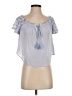 Heartloom 100% Rayon Gray Blue Short Sleeve Blouse Size S (estimated) - photo 1