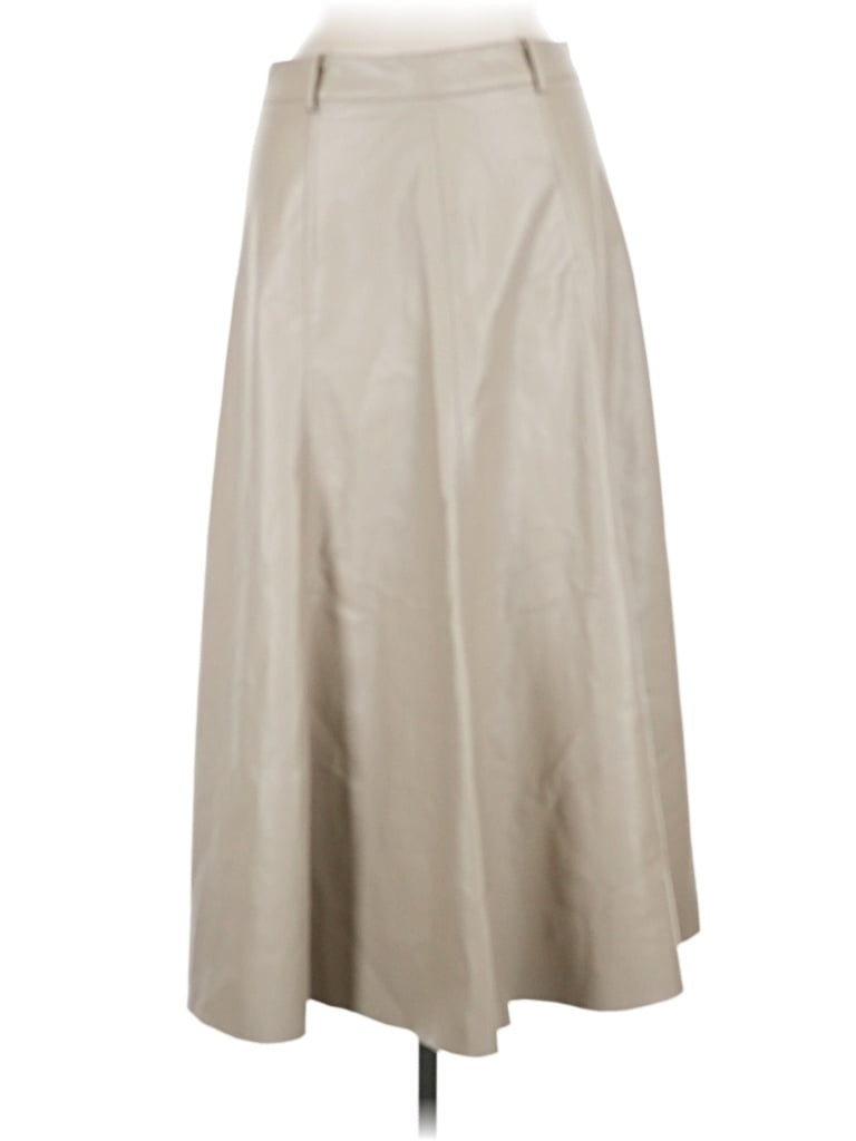 Pre-owned Zara Faux Leather Skirt In Tan