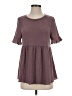 Shein Burgundy Short Sleeve Top Size 4 - photo 1