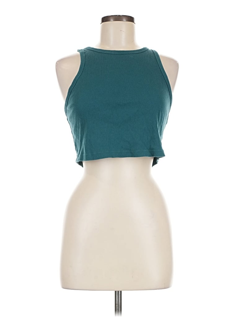 Pre-owned Wild Fable Tank Top Teal Halter Neckline Tops