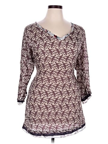 Johnny Was 3/4 Sleeve Silk Top (view 1)