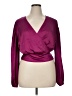 Express Burgundy Long Sleeve Blouse Size XL - photo 1