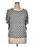 Clara Sun Woo Silver Short Sleeve Top Size XL - photo 1