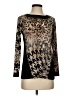 Style&Co Animal Print Black Long Sleeve Blouse Size S (petite) - photo 1