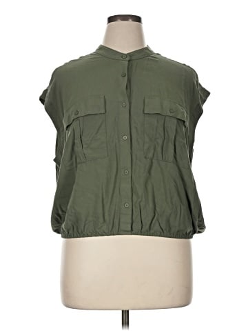 Express Sleeveless Button-Down Shirt (view 1)