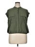 Express 100% Rayon Green Sleeveless Button-Down Shirt Size XL - photo 1