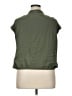 Express 100% Rayon Green Sleeveless Button-Down Shirt Size XL - photo 2
