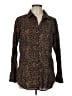 J. McLaughlin Animal Print Brown Long Sleeve Blouse Size L - photo 1