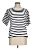 Talbots Outlet 100% Cotton Stripes Silver Short Sleeve Top Size M - photo 1