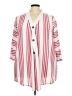 Susan Graver Stripes Red White Cardigan Size 3X - photo 1