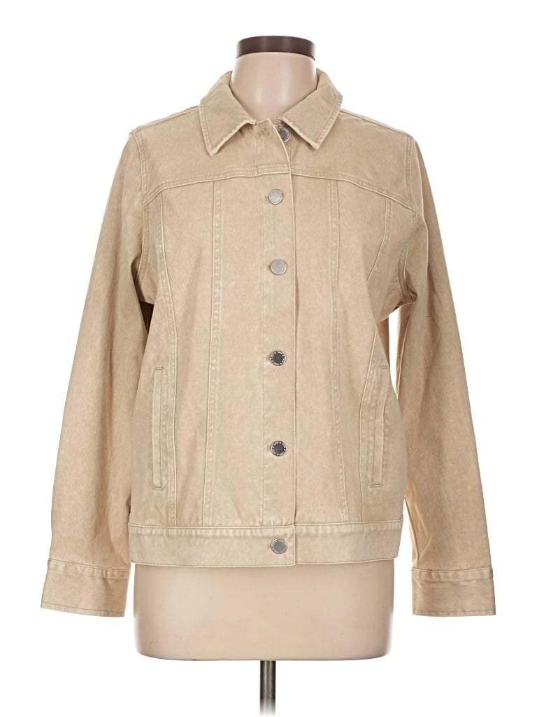Pre-owned Belle By Kim Gravel Jacket In Tan