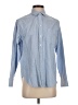 Everlane Chevron-herringbone Blue Long Sleeve Button-Down Shirt Size 4 - photo 1