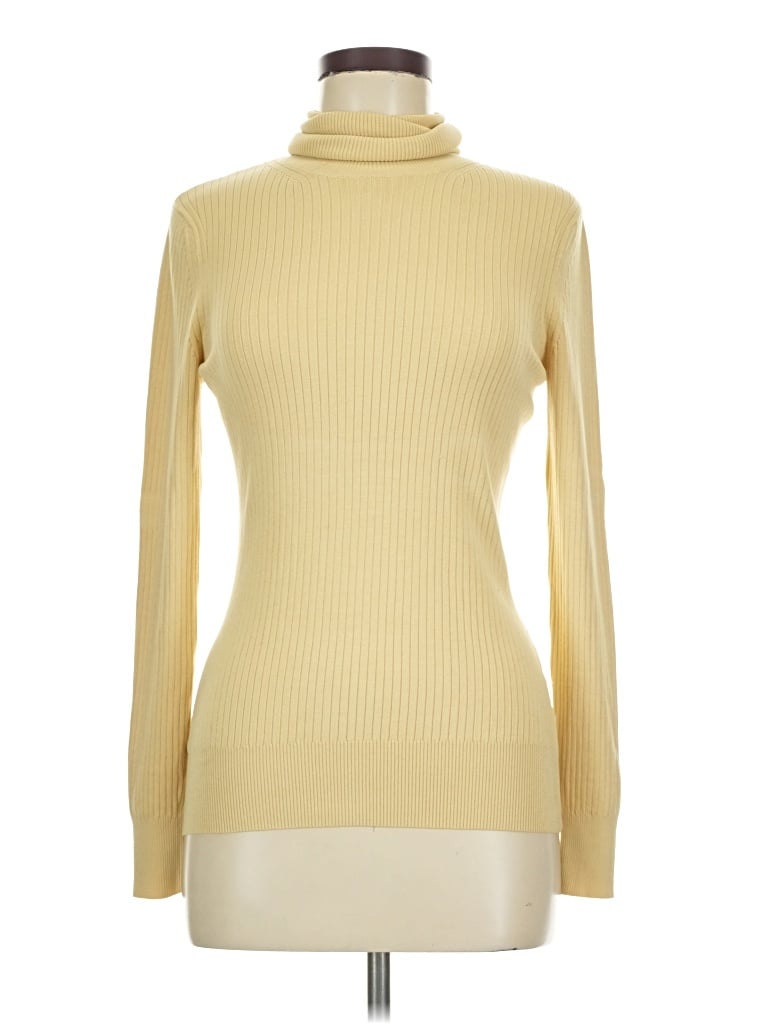 Pre-owned Carlisle Long Sleeve Top Ivory Turtleneck Tops