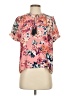 THML 100% Polyester Floral Pink Short Sleeve Blouse Size S - photo 1
