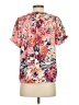 THML 100% Polyester Floral Pink Short Sleeve Blouse Size S - photo 2