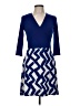 Leota Chevron-herringbone Blue Cocktail Dress Size M - photo 1