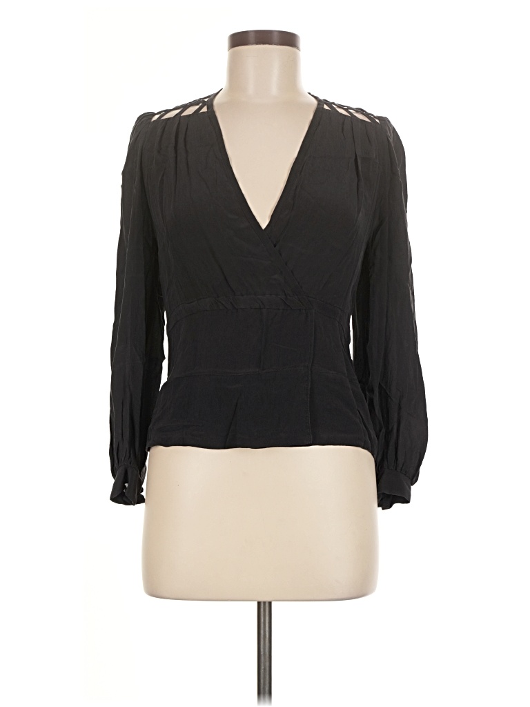 Pre-owned Assorted Brands Long Sleeve Blouse In Black